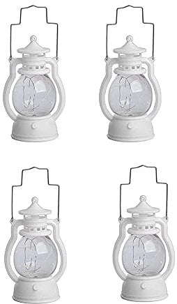 Led Lantern Battery Operated Wall Lights Led Flood Light 4pcs Outdoor Oil Lamp Lights Outdoor Garden Hanging For Home Lighting Wedding Bar Christmas Decoration (Color : White)