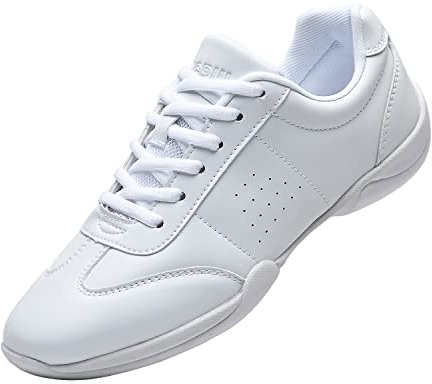 DADAWEN Damen Cheerleading Schuhe Mädchen Turnschuhe Yoga Training Schuhe,Weiß,35 EU