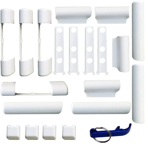 Siegenia Lot de 4 caches de fenêtre en PVC et PVC pour porte FAVORIT KF3 EB, EL O, EL U, S, W KF, Blanc, 4 Stk.