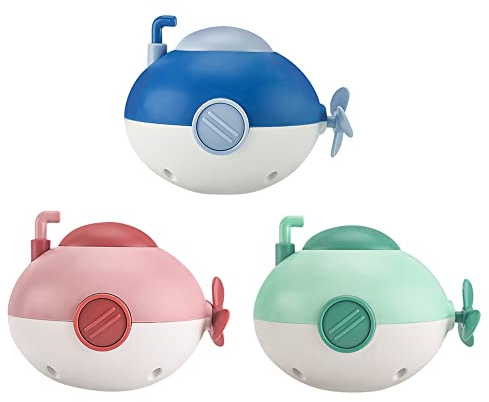 Baby Badespielzeug, 3 Pcs Badewannen Spielzeug Mechanik zum Aufziehen, U-Boot-Spielzeug Wasserspielzeug Uhrwerk Schwimmende Aufzieh Schwimmbad Badewanne Bad Spielzeug für Kleinkinder Jungen Mädchen