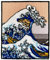 Urbanski Patch The Great Cookie Monster off Kanagawa zum Aufbügeln 8,5 x 7 cm | Aufnäher Applikation Bügelbild