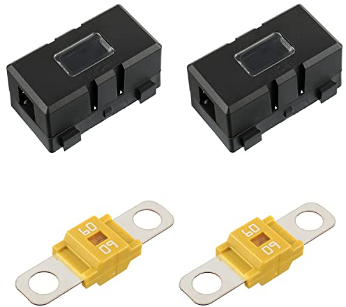BOJACK 2 Stück ANS Auto-Sicherungshalter und 2 Stück Hochstrom-Bolt-On-Midi-Sicherungen 60A Ampere für Autos, LKWs, Fahrzeuge