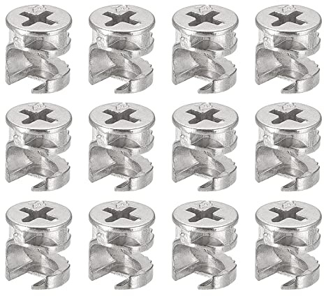 sourcing map Cam Lock Nut for Furniture, 12pcs 9.35x9.6mm Joint Connector Locking Nuts Furniture Connecting Cam Fittings