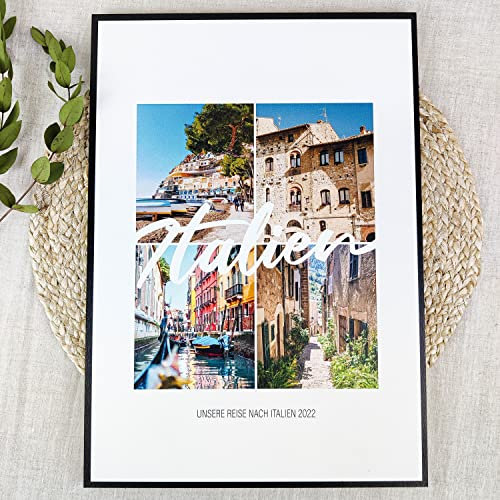 Italien Geschenk Holzbild - Foto Geschenk - personalisierbar zum Hinstellen/Aufhängen opt. beleuchtet Italien Souvenir, Italien Deko, Italien Urlaub, Italien Geschenke - personalisierte Geschenke