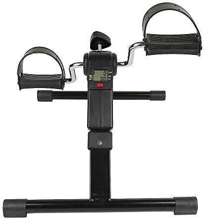 Heimtrainer, zusammenklappbar, Mini-Bikes, für die Wiederherstellung von Armen und Beinen, Fahrradpedal mit LCD-Monitor, verstellbarer Widerstand – 37 x 50 x 23,5 cm, Schwarz