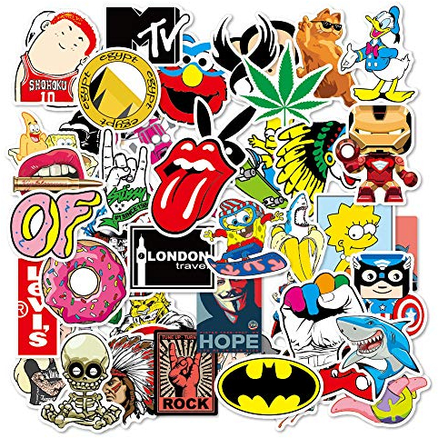 100 Stück Trendy Aufkleber für Koffer, Skateboard, Laptop, Computer, Wasserflaschen, Auto, Teenager, Jungen, Mädchen, Aufkleber, Wasserdicht
