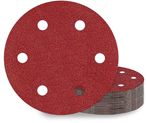 KONGMING Schleifpapier 225mm Klett 25 Stück 6 Loch Körnung P60 für Trockenbauschleifer Schleifgiraffe langhalsschleifer