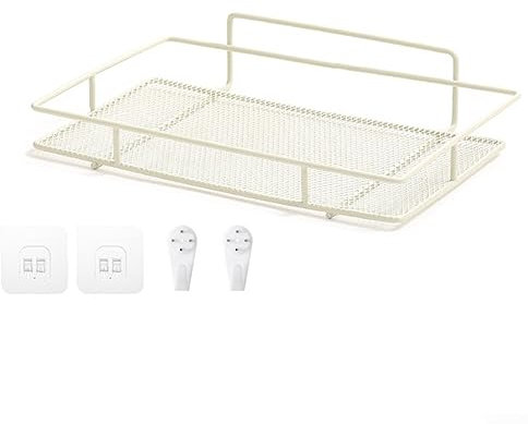 WiFi Router Shelf Wall Mounted TV Box Holder Wall Mounted Router Storage Rack Organizer for Home Living Room Bedroom(Beige)