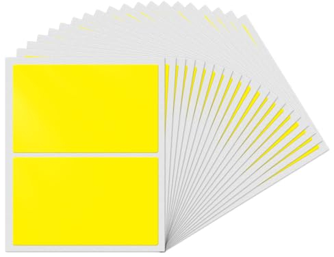 YIKIADA Gelb Rechteckig Etiketten 75 × 50 mm Selbstklebend Groß Lager Klebeetiketten Wasserdicht Aufkleber für Marmelade Beschriften Adressetiketten 40 Stück