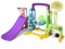 COSTWAY 6 in 1 Toddler Slide and Swing Set, Kids Climber Playset with Adjustable Basketball Hoop, Football Goal and Golf Hole, Children Activity Center for Indoor