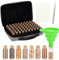 DAZZTIME Saatgut Aufbewahrungsbox,60 Slots Samen Organizer,Seed Storage Organizer,mit 60 Flaschen,Etikettenaufklebern,Trichter Pinzette,für Tomatensamen,Kräuter Samen,Gemüse Samen.