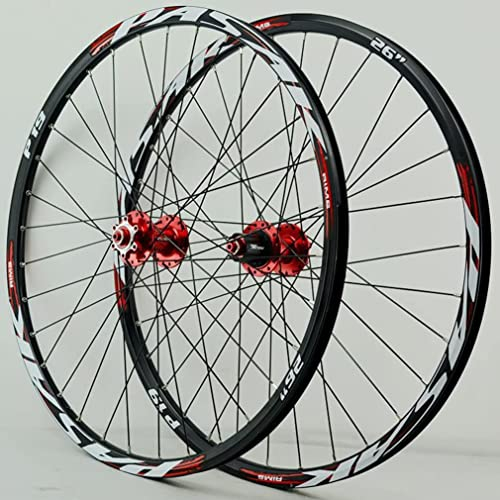 ZECHAO 26/27,5/29 Mountainbike-Radsatz, Mountain Rim 32 Löcher Schnellspanner Vorder- und Hinterradscheiben-Bremsnabe for 07.07.9.10.11/12 Geschwindigkeit (Color : Red, Size : 29inch)