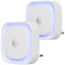 YUNLEX 2 Pcs Veilleuse Prise Électrique avec Détecteur de Mouvement, 3 modes de capteur, Luminosité réglable, pour les enfants, salle de bains, chambre à coucher, couloir, cuisine, Bleu