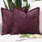 Madizz 2er Set Chenille Samt mit Rand Kissenbezüge Weiche Dekorativ Zierkissenbezüge Modern Kissenhülle für Sofa Wohnzimmer Schlafzimmer Burgunderrot 50x50 cm