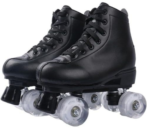 YYingYYue Doppelreihe Rollschuhe Damen Und Männer Schick Rollschuhe Vier Räder Rollerskates Draussen Sport Roll Schuhe for Erwachsene,A,45