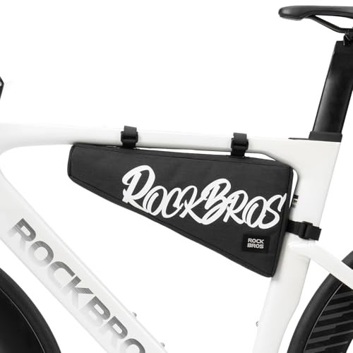 ROCKBROS Fahrrad Rahmentasche 1,9 L Fahrradtasche Oberrohrtasche für Gravelbike MTB Ebike Rennrad mit Klettbandverschluss Dreieckstasche Schwarz