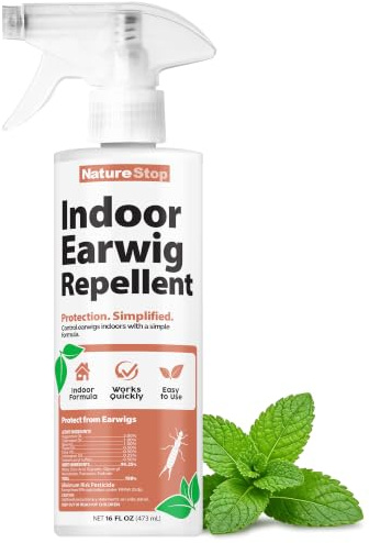 NatureStop Indoor Earwig Repellent Spray, Residue-Free Earwig Deterrent for Baseboards & Bathrooms, 16 oz (475mL)
