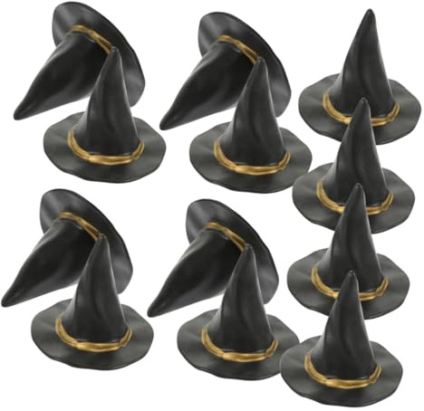 MAGICLULU 12Stücke Mini Hexenhüte Für Halloween Dekoration DIY Bastelbedarf Kleine Hexenhüte Für Fotorequisiten Und Partys Für Kreative Feiern Und Zauberhüte