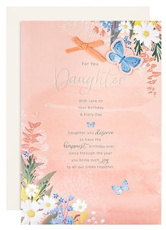 Hallmark Birthday Card for Daughter, Florals Design, Heartfelt Verse, Pink