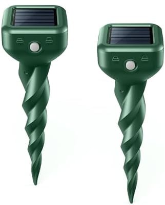 Solar Maulwurf Vertreiber & Maulwurfschreck - Solarbetrieben Wühlmaus Vertreiber für Garten, Rasen, Hof, Bauernhof