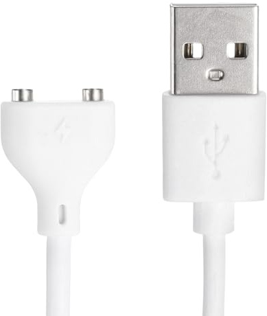 sourcing map 2.6Ft Magnetic USB DC Charger Cable, 10mm/0.39 Magnetic Replacement Charging Cord Single Polarity(S-S) for Rechargeable Toys Facial Cleanser Electric Toothbrush(White)