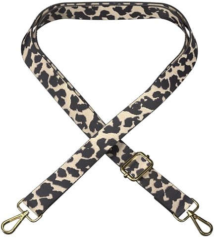 EAZY CASE - Verstellbarer Taschengurt, Ersatz Gurt für Handtaschen, Schulterriemen für Umhängetaschen, dünner Riemen für Taschen und Tragetaschen, DIY Taschenband, Camouflage- Taupe Metall Gold