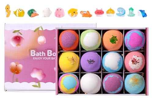 Lot de 12 balles de bain gazeuse - Boules de douche et de bain moussant - Pour spa, voyage, salle de bain, hôtel, détente, jouets pour