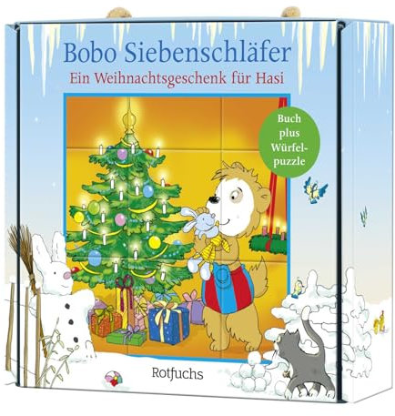 Bobo Siebenschläfer: Ein Weihnachtsgeschenk für Hasi: Würfel-Puzzlespiel mit Buch und 9 Würfeln: Tolles Geschenk für Kinder ab 2 Jahren und ein Muss für kleine Bobo-Fans!