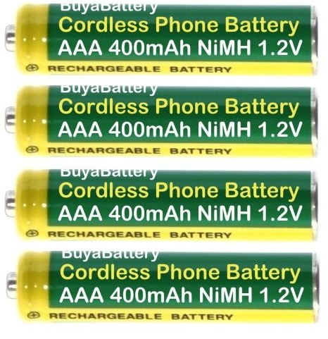 Cordless Telephone Batteries AAA Rechargeable 400mAh 1.2V NiMH BuyaBattery 4-Pack