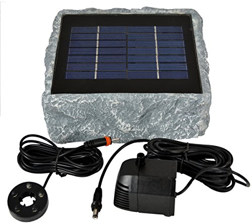 POMPA SOLARE PER LAGHETTO POMPA LAGHETTO FONTANA SOLARE DA GIARDINO | Con avvio luci automatico di notte | Funzione alternata pannello/batteria in base al grado di luce | Ricarica automatica batteria