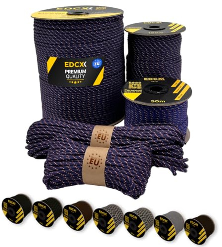 EdcX Paracord 550 4mm, 35+ Solid Colors (10m, 15m, 30m, 50m, 100m, 300m)