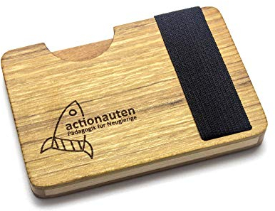 WoodBi Hochwertiges Kreditkartenetui und Visitenkartenetui aus Holz | Sicher gegen herausfallen mit Verschluss | Auch für Visitenkarten geeignet | Original (Gravur)