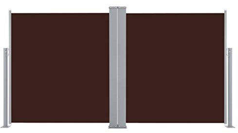 Tidyard Ausziehbare (0-600) cm Doppel Seitenmarkise,Doppelseitiger Sichtschutz,Seitenwandmarkise Garten-Seitenmarkise Seitenrollo Gartensichtschutz Mit Montagezubehör,2 Pfosten,Diverse Farben Größen