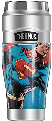 Superman Character THERMOS STAINLESS KING Stainless Steel Travel Tumbler, Vacuum insulated & Double Wall, 16oz