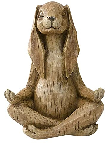 WJBABJ Yoga Pose Tier Kaninchen skulptur Patio ardrayn Decor Meditation Zen Kaninchen Statue for Bunny Garten Statue innen Outdoor