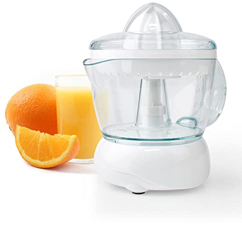 Ex-Pro 0.7L Electric Citrus Press Juicer Squeezer, 25W Motor, with Bi-Directional Twist, 2 x Interchangeable Cones, and Easy Pour Spout, for Lemon Grapefruit Orange Lime Juice Extractor
