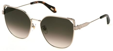 Just Cavalli SJC042 0594 Oro Chiaro Lucido Sunglasses Woman Metal, Geometric, 58