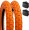 YunSCM 2Pcs Orange Kid Bike 12.5 Zoll Reifen 12 1/2x2 1/4 (12.5x2.25) Mantel 62-203 Plus 2Pcs 12.5 Zoll Schlauch 12 1/2x1.75x2 1/4 SV Ventil kompatibel 12 1/2x2 1/4 57-203 Reifen und Schlauch
