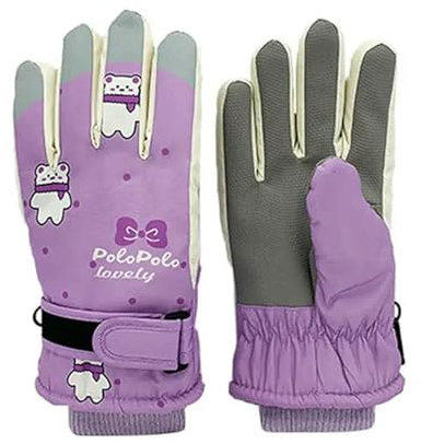 Kind Handschuhe Winddichte Kinder Skihandschuhe-Lila