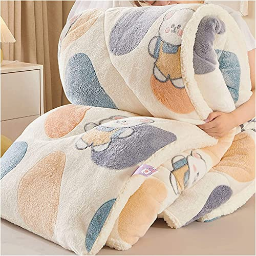 Trapunta invernale, coperta spessa e calda in cashmere, piumino in fibra cava, ultra morbido peluche shaggy in pelliccia sintetica per letto matrimoniale, piumino in cashmere di agnello spesso per