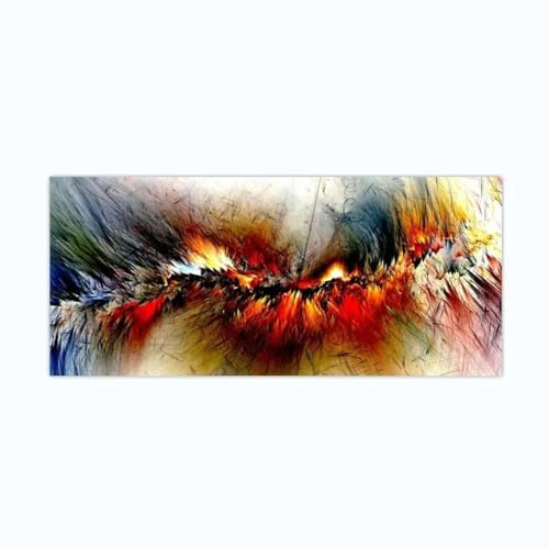 Rumlly Classic Wall Art Abstract Blue Yellow Clouds Large Artwork Canvas Paintings Posters Prints Home Bedroom Living Room Decor 85x170cm No Frame