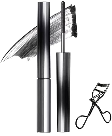 Nour Iron Wand Mascara, Nour Iron Mascara, Nour - Iron Wand Mascara, Iron Wand Mascara, Metal Rod Mascara, 3D Curling Iron Mascara, wasserfest, flockensicher, langlebig (black)