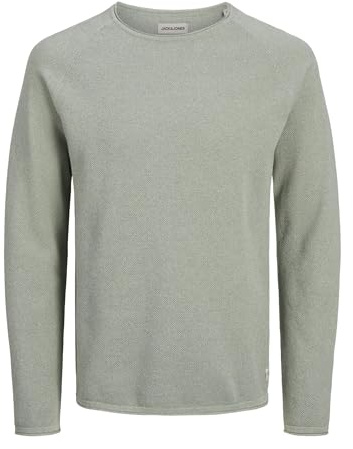 JACK & JONES JJEHILL Knit Crew Neck Noos, Iceberg Green/Detail:Twist, M