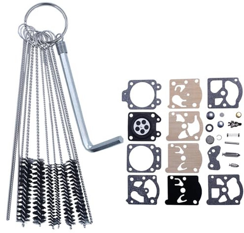 Mtanlo Reparatur-Set für Vergaser, Ersatz für Walbro K20-WAT Husqvarna 55 51 455 460 Rancher Echo Poulan Pro Homelite Stihl 026 Ersatzteil für Kettensäge Acve Reinigungsbürste