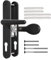 Bwintech 1 Pcs White Aluminum UPVC Door Handle,Lever/Pad Split Offset 60 and 92mm Backset,211mm Screw Hole Distance, 243mm Plate Length Front Door Handles for UPVC Door