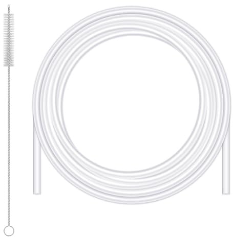 Alethron 2M Milk Hose and Cleaning Brush for Fully Automatic Coffee Machines - for Jura Milk Hose for Milk Foam Frother Transparent Compatible with Jura Fully Automatic Machines Impressa Giga