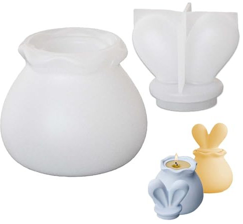 Confezione da Stampi in Silicone per Pasqua Stampo - Stampo in Silicone per Coniglio Pasquale e Uovo di Pasqua, Realizzato in Gesso Alabastrino, Ideale per DIY e Decorazioni Festive