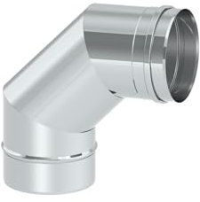 Schornstein Winkel/Bogen einwandig 90 Grad starr aus Edelstahl, Durchmesser 80 mm