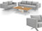 Juskys Premium Gartenlounge Set Alexandria - Tisch, 2er & 3er Lounge - Aluminium Loungemöbel für Terrasse - hochwertige Design Gartenmöbel - Grau