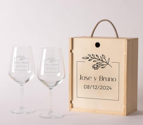 NANNUK | Copas De Vino Personalizadas De Cristal | Regalos Originales Para Mujer Y Hombre | Copas De Vino Tinto Grabadas | Regalo Dia de La Madre | Regalos Aniversario Pareja | Regalos Personalizados